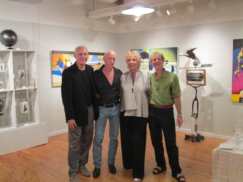 Michael Beauchemin, Michael St. Amand, Maureen Watson (gallery owner) and Lawrence Voytek